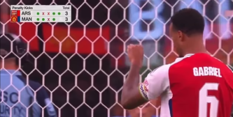 The Brazilian defender then brutally shushed the goalie after scoring