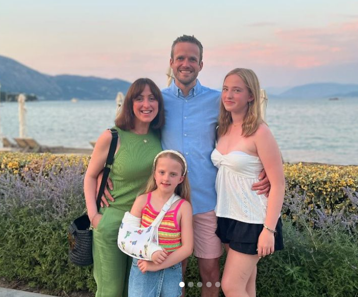 Natalie posted a family photo from their holiday to Greece after Joanie's accident almost scuppered their plans