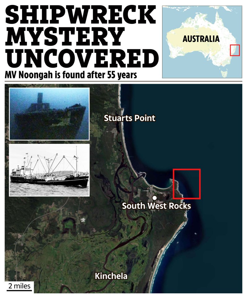 a map showing the location of the shipwreck mystery