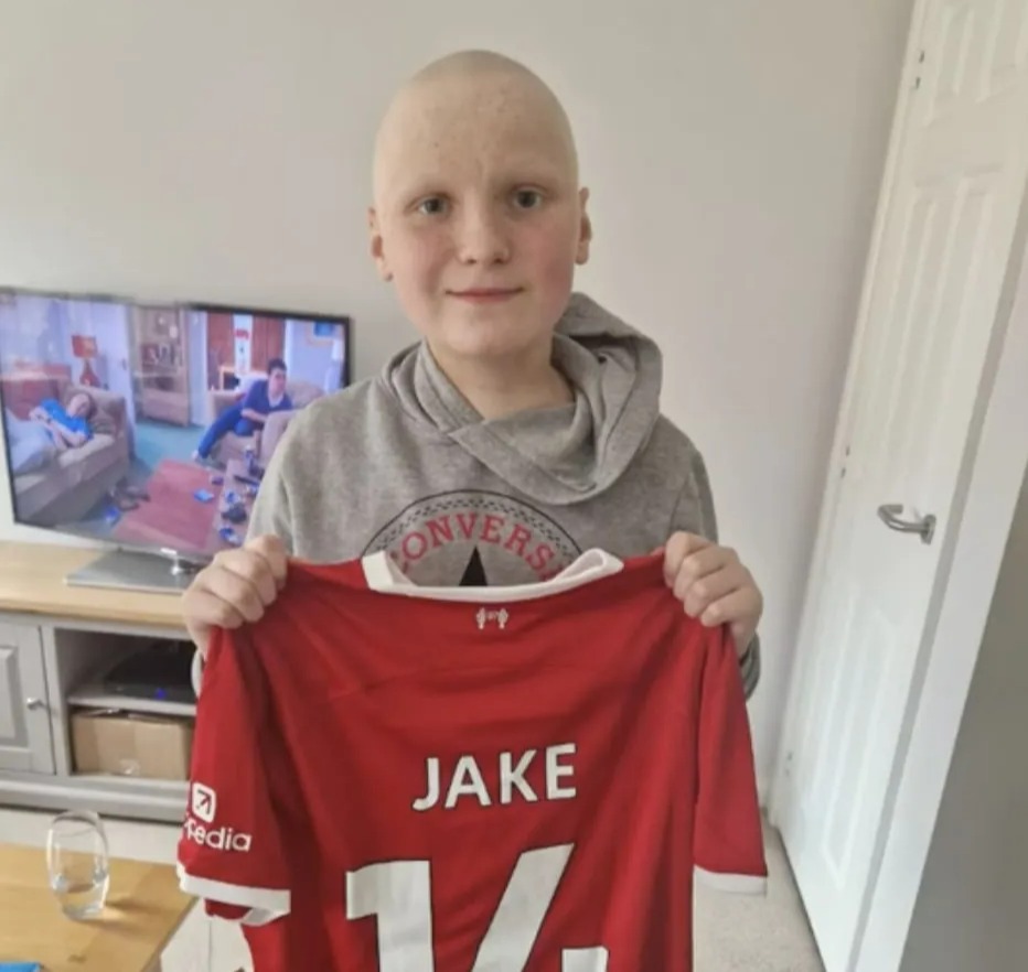 Jake underwent treatment and lost his hair