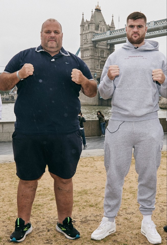 Fisher with his catchphrase-loving dad Big John