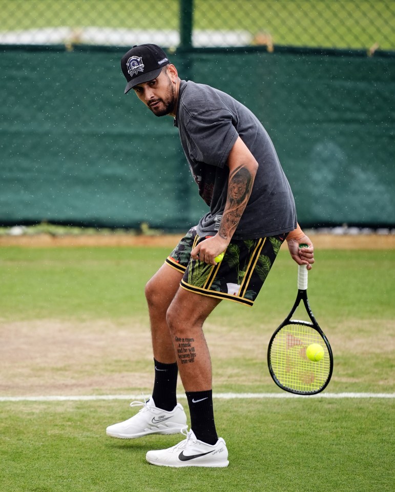 Nick Kyrgios is back practising as he prepares to make his comeback from wrist surgery