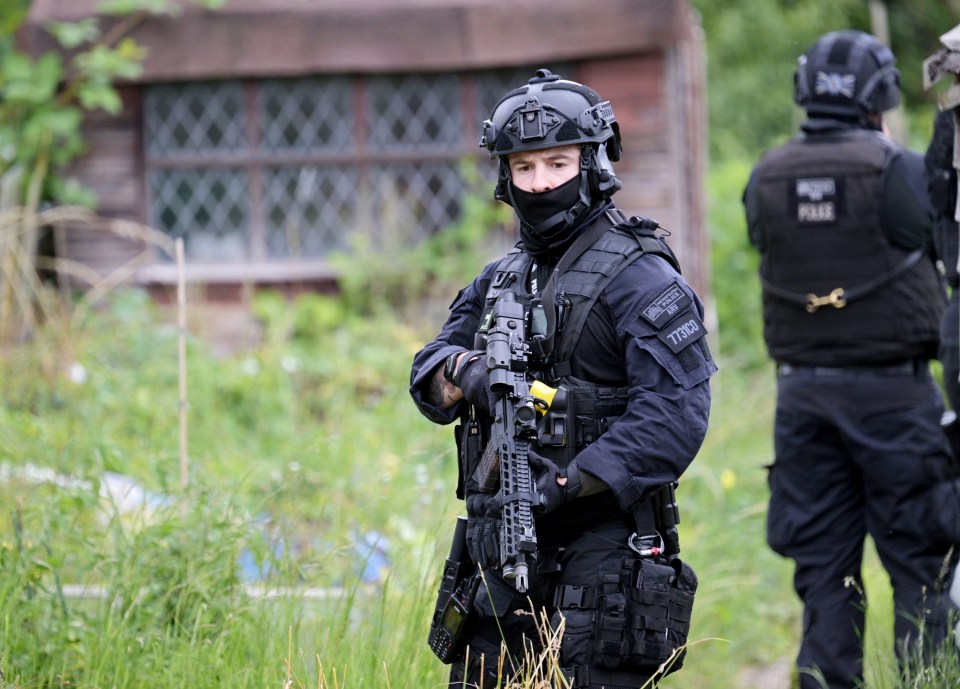 Armed police in their search for Clifford