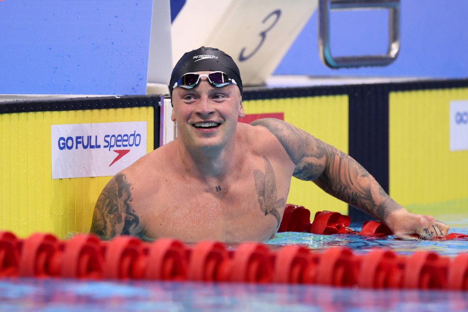 Adam was all smiles when he competed the British Swimming Championships earlier this year