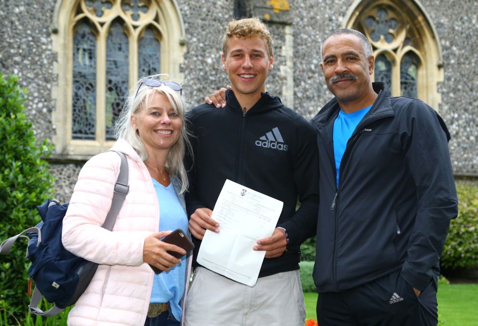 The proud parents celebrated son Alex's GCSE results together in 2018