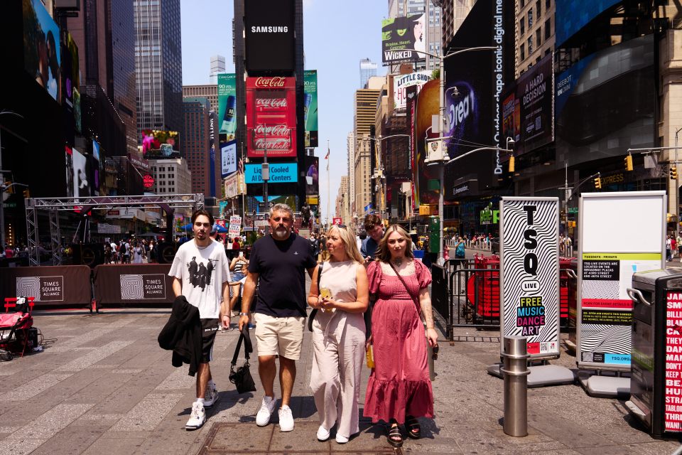 The family visit Times Square in New York where a picture of their daughter, Saffie-Rose is projected