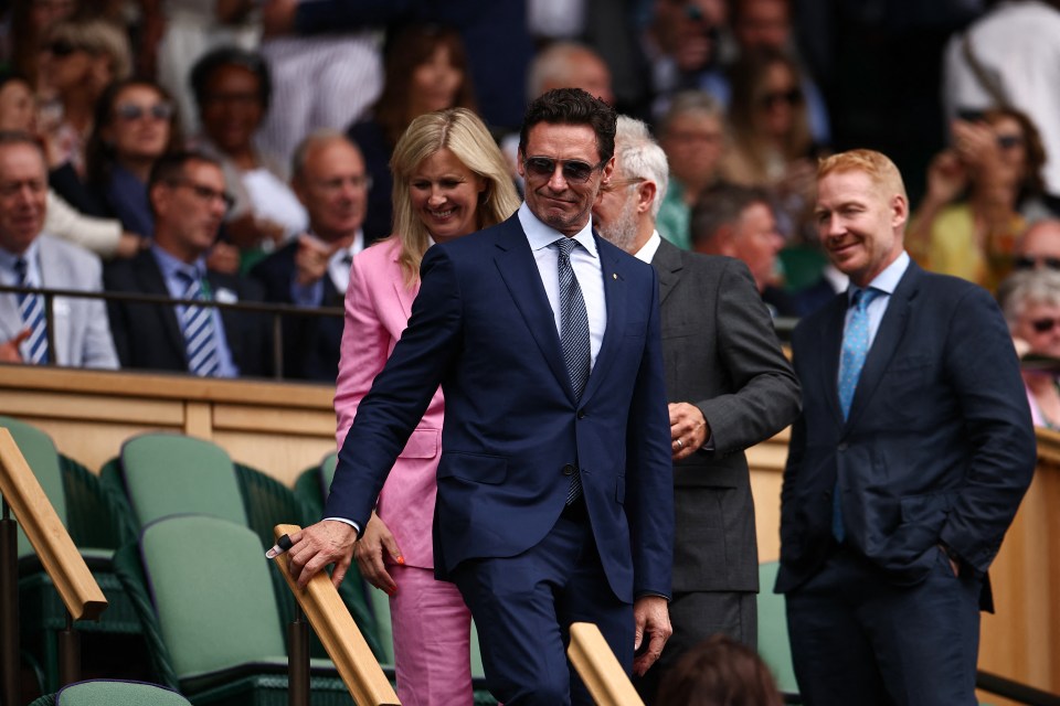 Jackman took his place among the posh seats