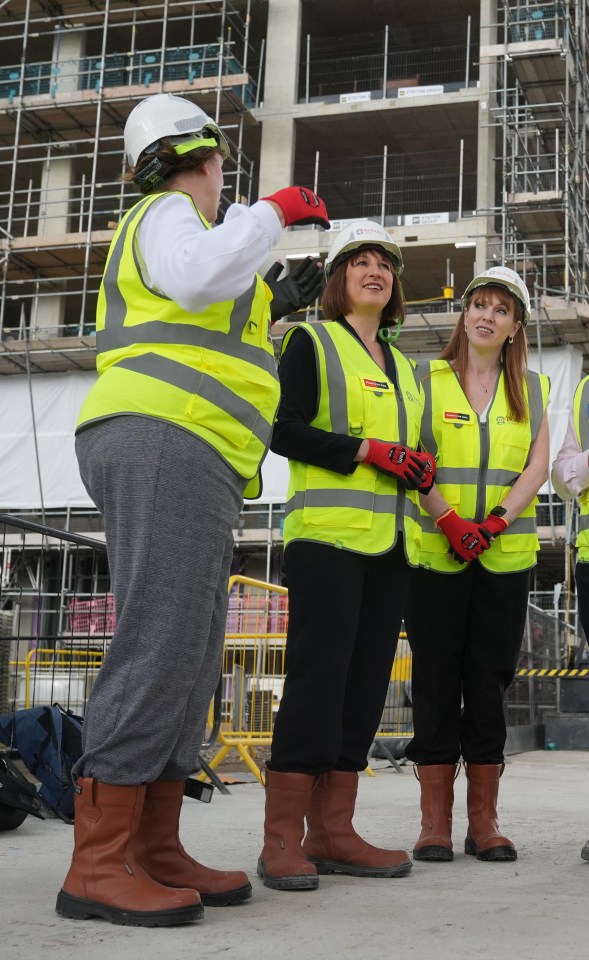 Reeves and Angela Rayner visiting the Oval Village homes project in South London