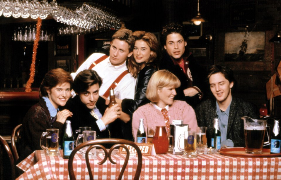 Emilio Estevez, Demi Moore and Rob Lowe (top l-r) were all part of the Brat Pack