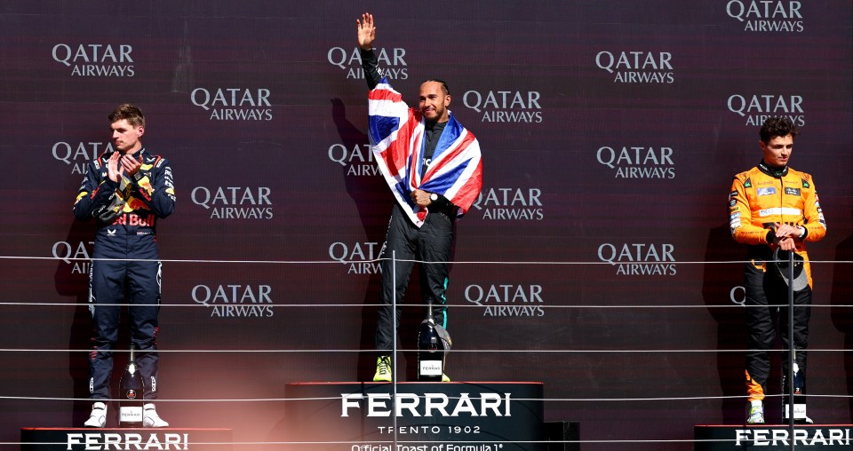 The F1 podium at Silverstone