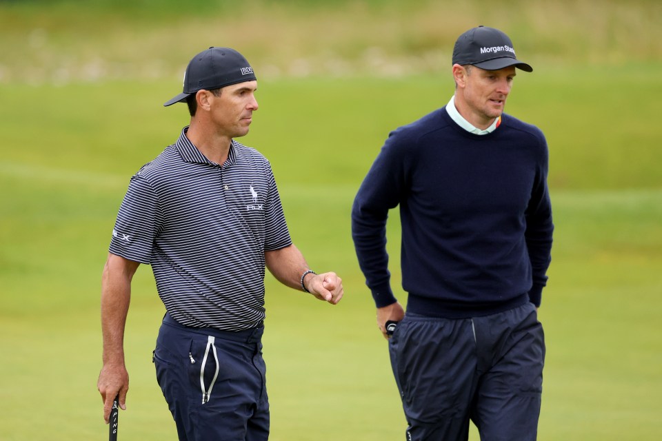 Florida star Billy Horschel had his cap back to front, with British playing partner Justin Rose also adopting the style at times