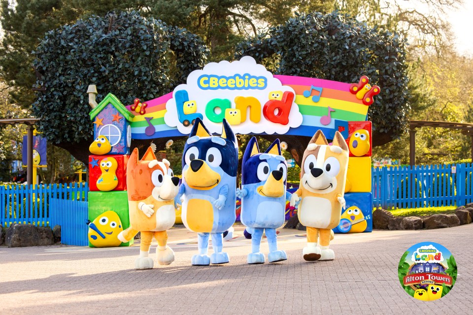 Bluey and pals at the CBeebies Land Hotel in Alton Towers