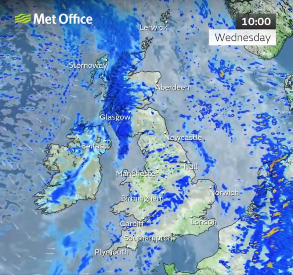 A cold front will bring showers and strong winds on Wednesday and Thursday