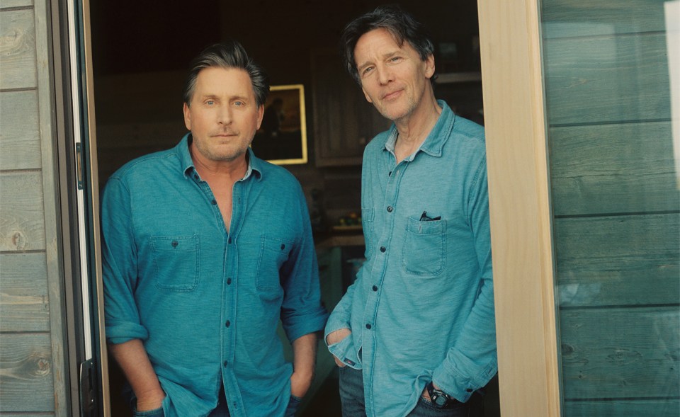 Emilio with Andrew McCarthy in the Brats documentary