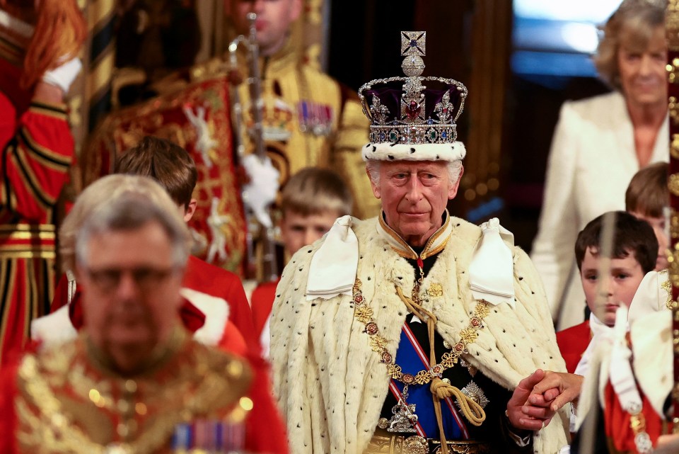 King Charles leaving the House of Lords