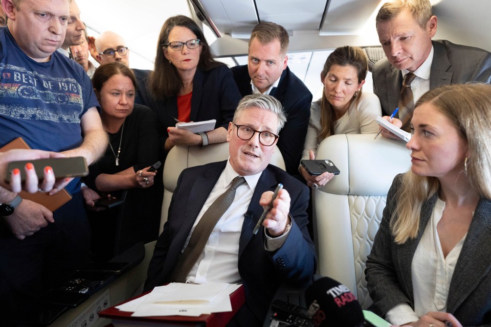 Onboard the plane to Washington DC Sir Keir took questions from reporters about Britain's commitment to increasing defence spending