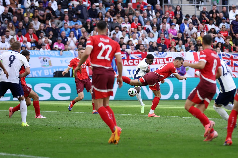 Saka's curled strike from the edge of the area ultimately won the game for England