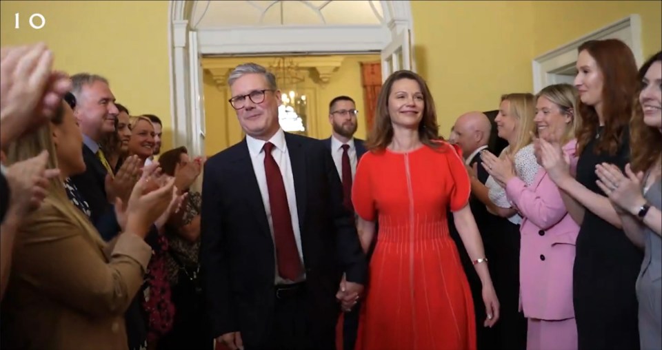 Sir Keir and his wife Victoria get a warm welcome at Number 10