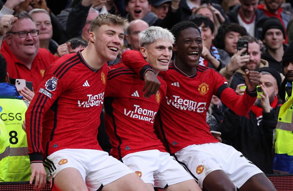 The picture stems from celebration after Garnacho scored the second goal against West Ham