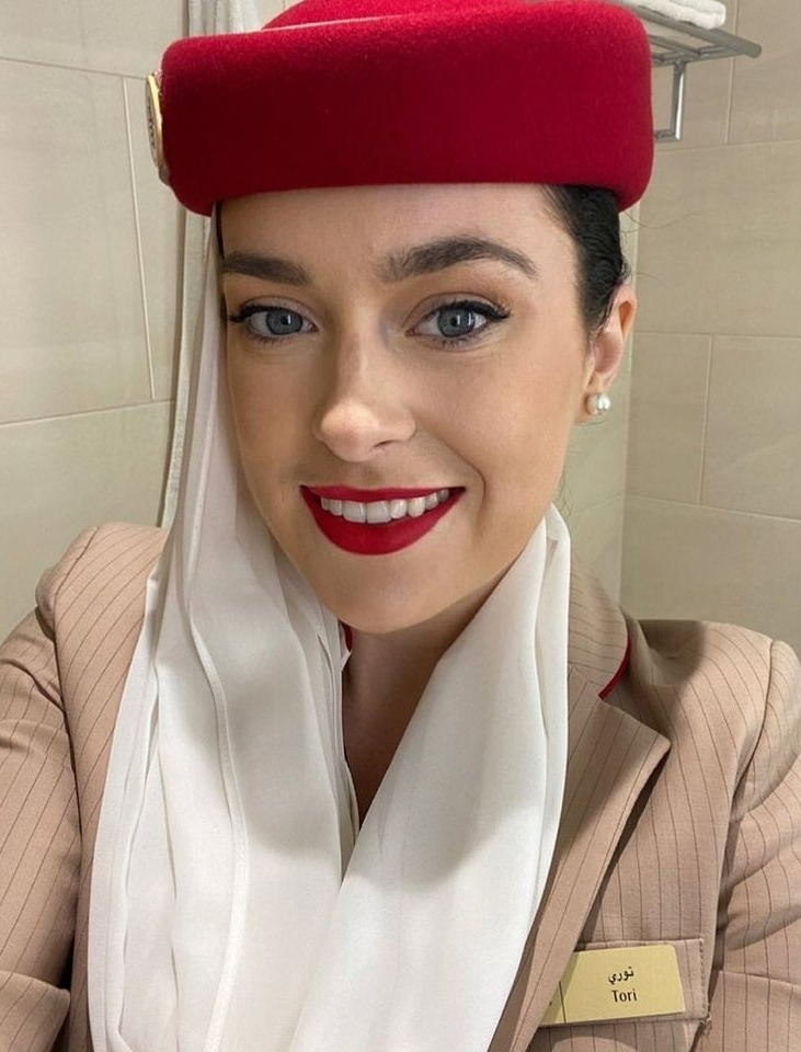 Emirates Airlines cabin crew employee Tori Towey, 28, was detained in Dubai