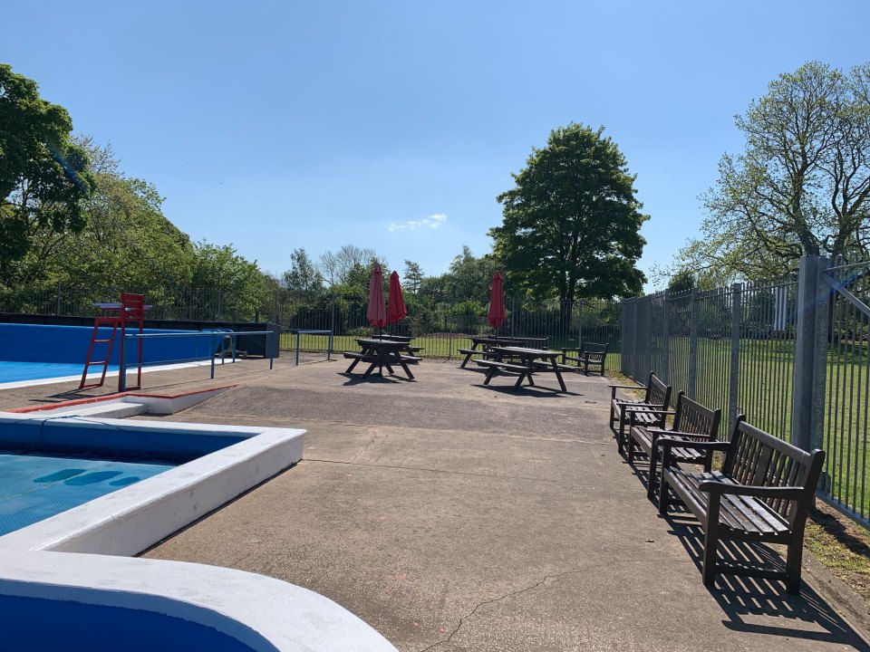 Not only is the pool heated, but there is even a picnic area