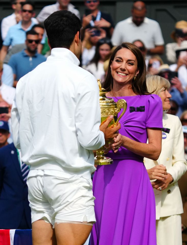 Princess Kate beamed as she presented trophies to Wimbledon players last month