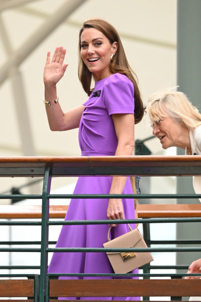 The Princess of Wales looks sensational in a purple midi dress by Safiyaa