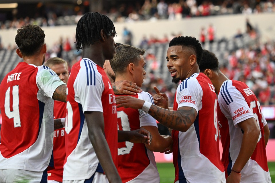 Arsenal ran out 2-1 winners against Man Utd in Los Angeles on the weekend