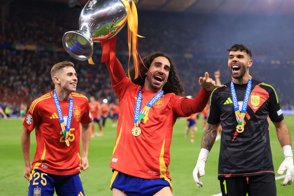 Marc Cucurella won the Euros with Spain on Sunday night