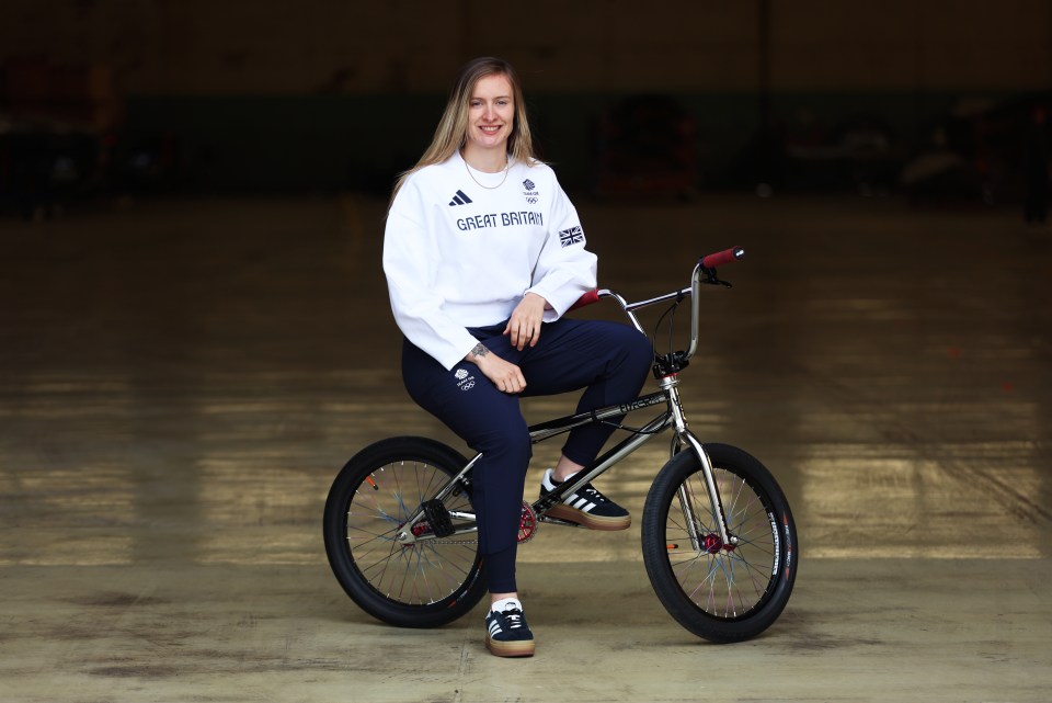 Charlotte Worthington models the white sweatshirt