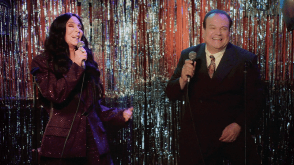 Eastenders' Shaun Williamson looked thrilled to be sharing the stage with the iconic Cher