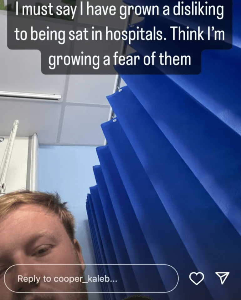 The Prime video star posted a selfie from a ward to his 2.7 million followers