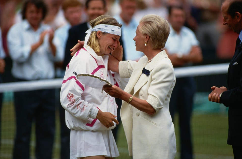 The late Jana Novotna wept on the shoulder of the Duchess of Kent in 1993