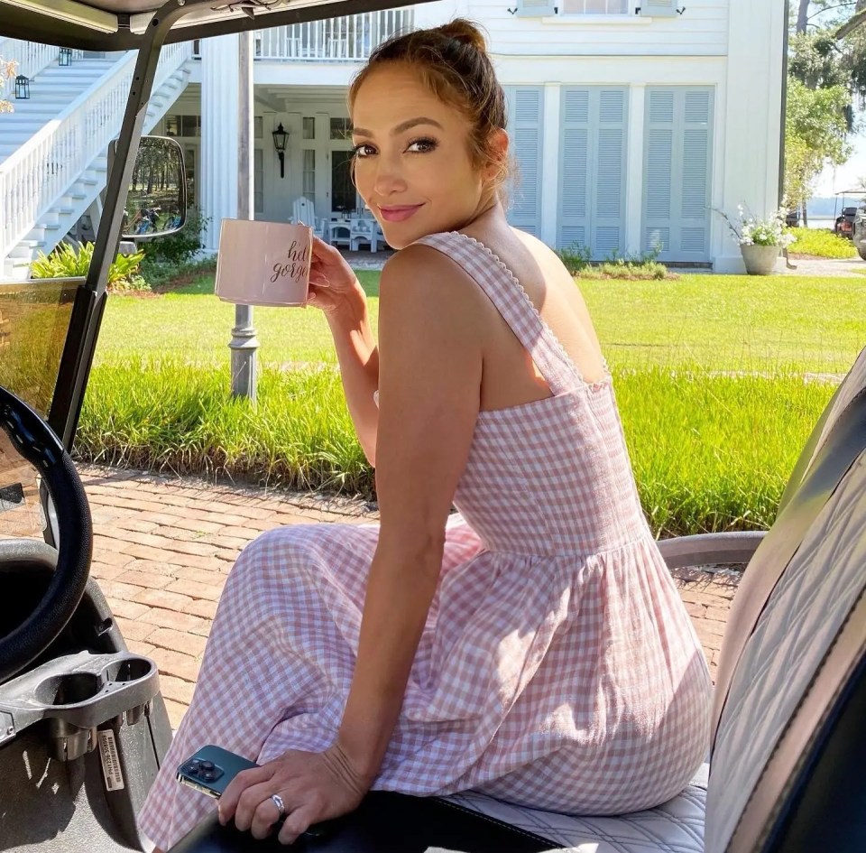 Jennifer Lopez posted a picture posing in a House of CB summer dress shortly after her wedding