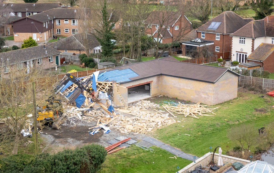 The demolition of the spa building in February