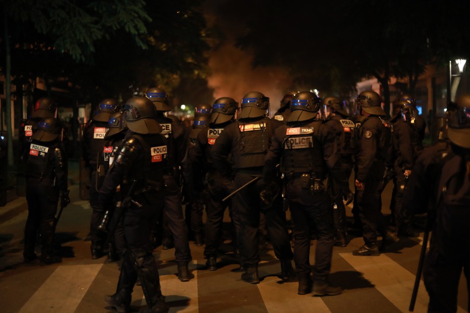 French police have been pictured clashing with protesters