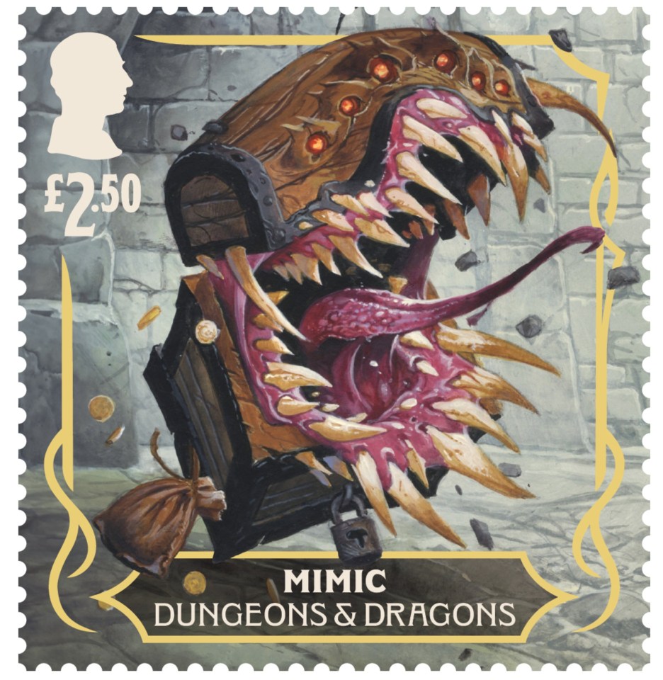 Dungeons and Dragons fans can now get stamps with 14 different illustrations of monsters and heroes that feature in the beloved game