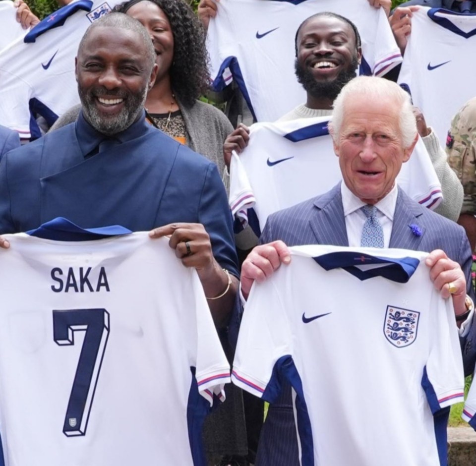 Idris Elba and King Charles show their support for the Three Lions ahead of the Euros final