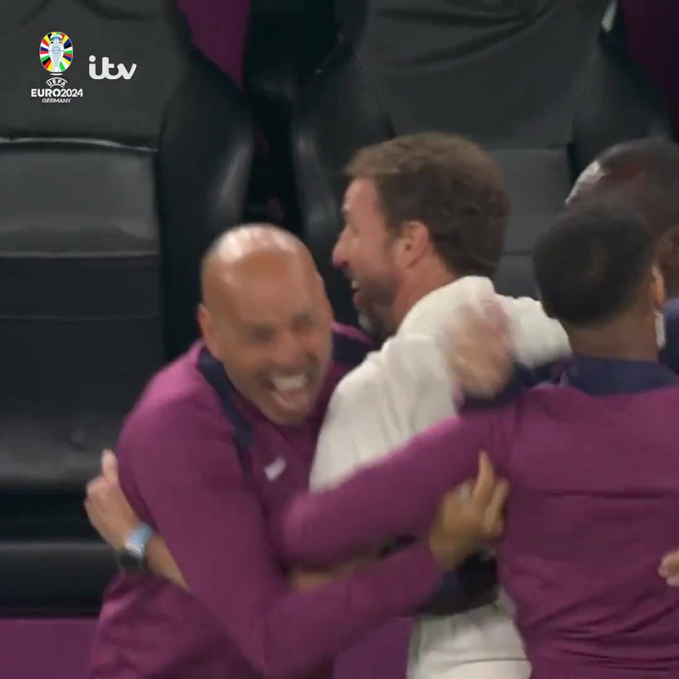 Gareth Southgate got carried away celebrating Ollie Watkins' winner