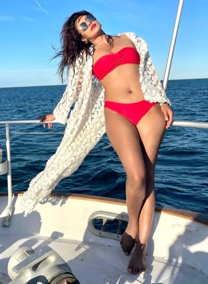 Priyanka Chopra, 42, showcased her amazing figure in this red two-piece