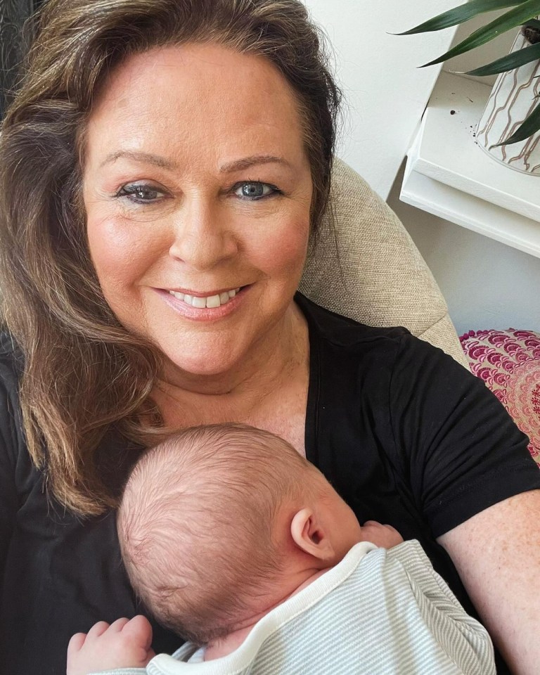 She also shared a sweet snap of her mum holding baby Barney