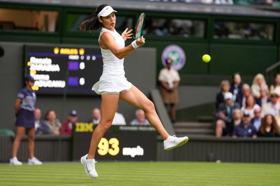 Raducanu, 21, was playing on Centre Court for the first time in two years