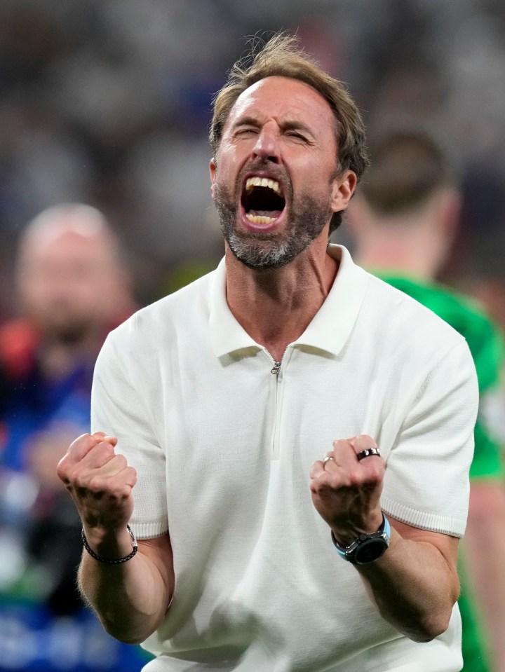 Gareth Southgate celebrated as England made their second straight Euros final under his leadership