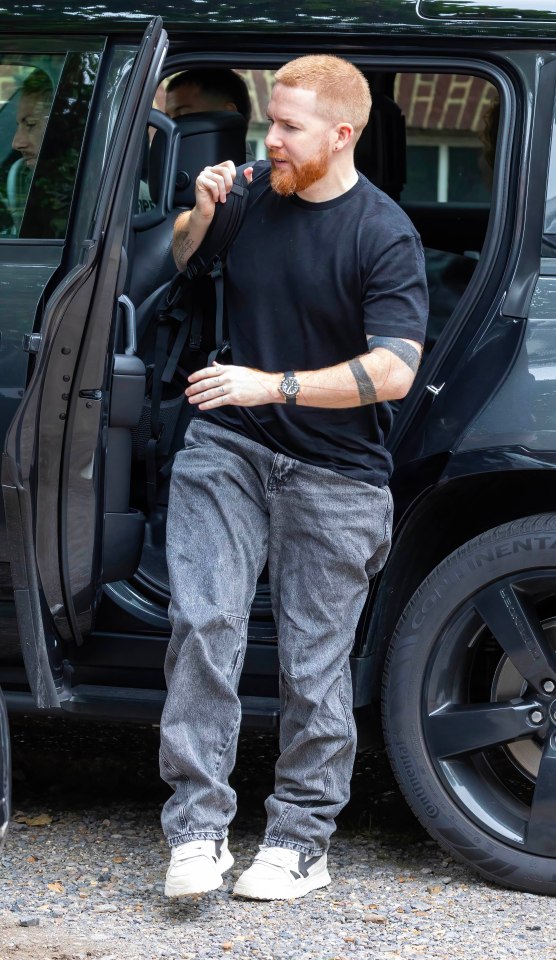 Dancer Neil Jones arriving for training yesterday