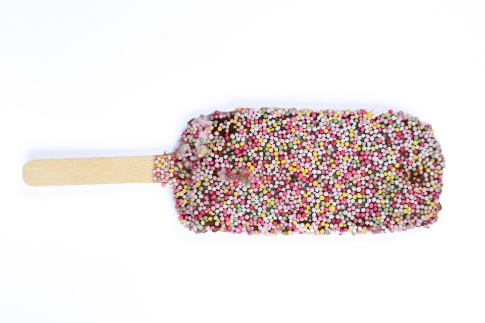 Lots of sprinkles on Morrisons version of the lolly