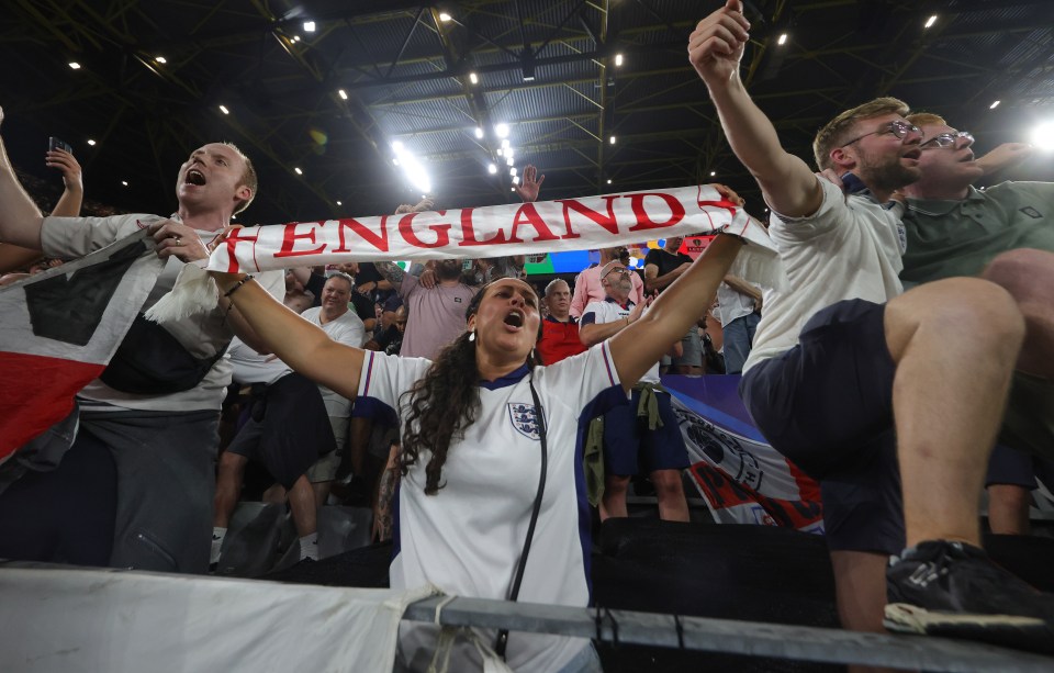 Dortmund, July 10: Fans of England celebrate the victory after the UEFA EURO 2024 semi-final match against the Netherlands