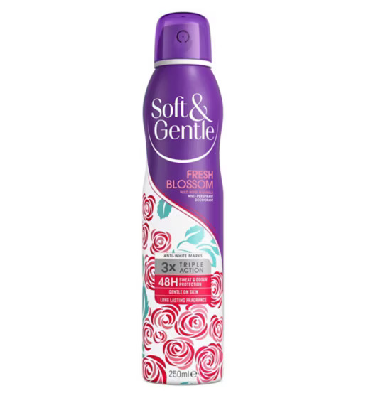 Soft & Gentle Fresh Blossom will help regulate sweat production and reduce your BO