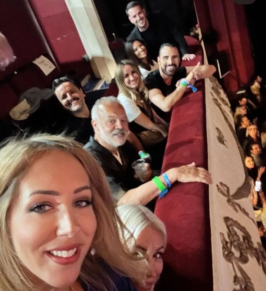 Denise Van Outen's pal snapped a selfie from the balcony, showing Denise, Graham Norton, Rylan and ex-Towie star Jess Wright