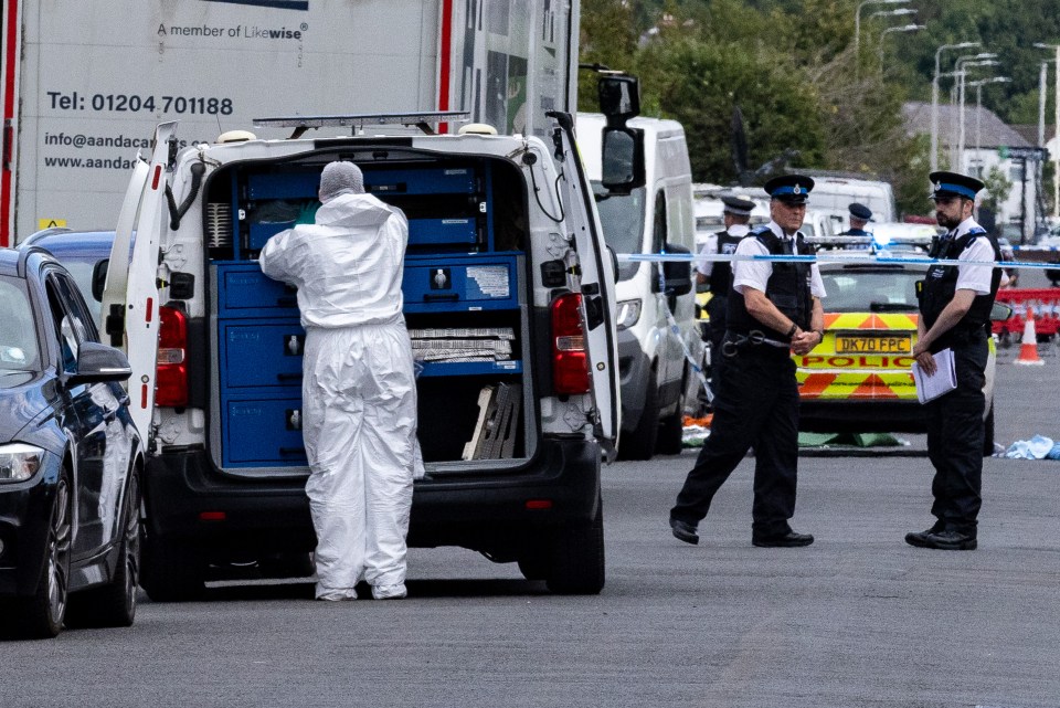 a white van with the word police on the back