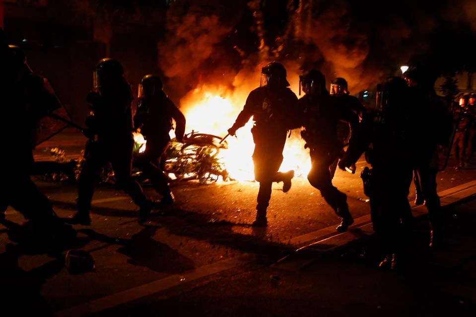 Demonstrators have been rioting in France amid the general election